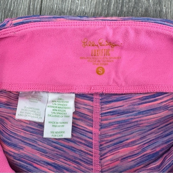 Lilly Pulitzer Weekender Flamingo Pink Space Dye 21” Crop Leggings Size S - Picture 5 of 11